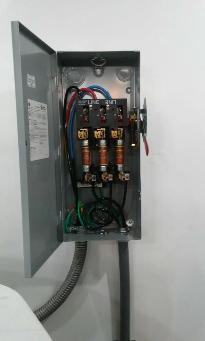 Three-phase disconnect switch installed for Electrical Wiring & Rewiring in Dakota Dunes